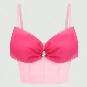 NWT Chiffon Bow Bustier Corset Top